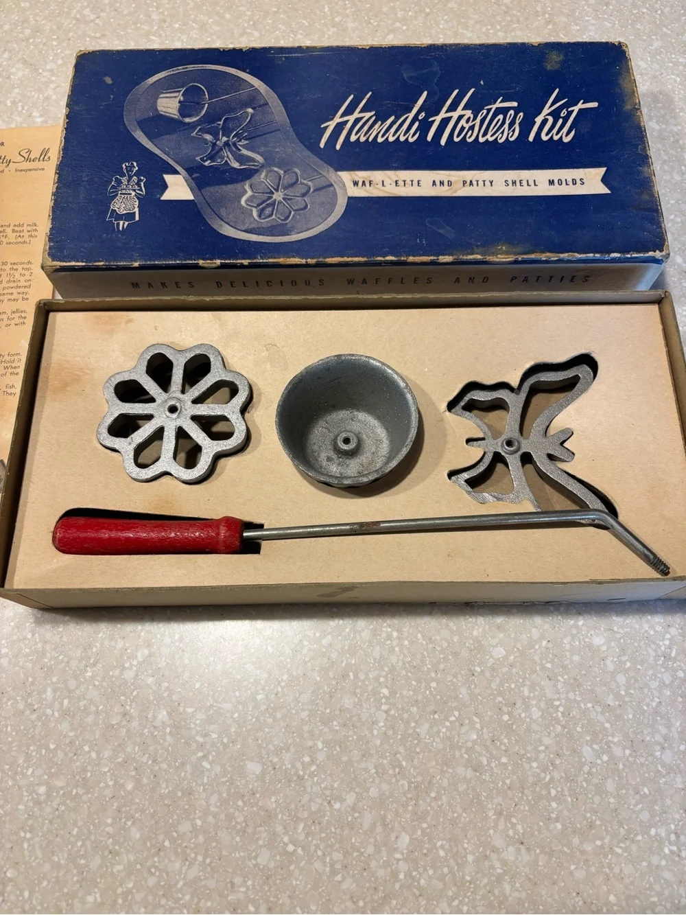 Handi-Hostess Kit Waffle and Patty Shell Molds - Blue